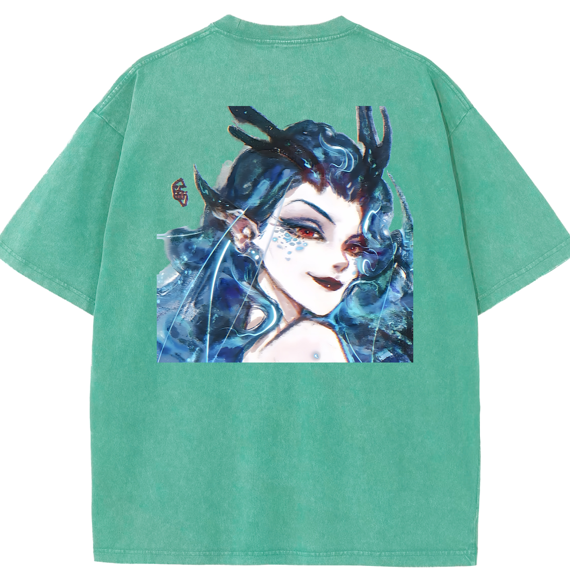 （画像用） Ne Zha 2 ナタ 魔童の大暴れ 綿100% ヴィンテージ風 半袖Tシャツ（背面プリント）